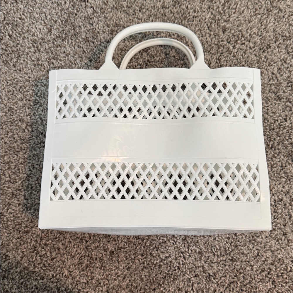 White Woven Tote Bag